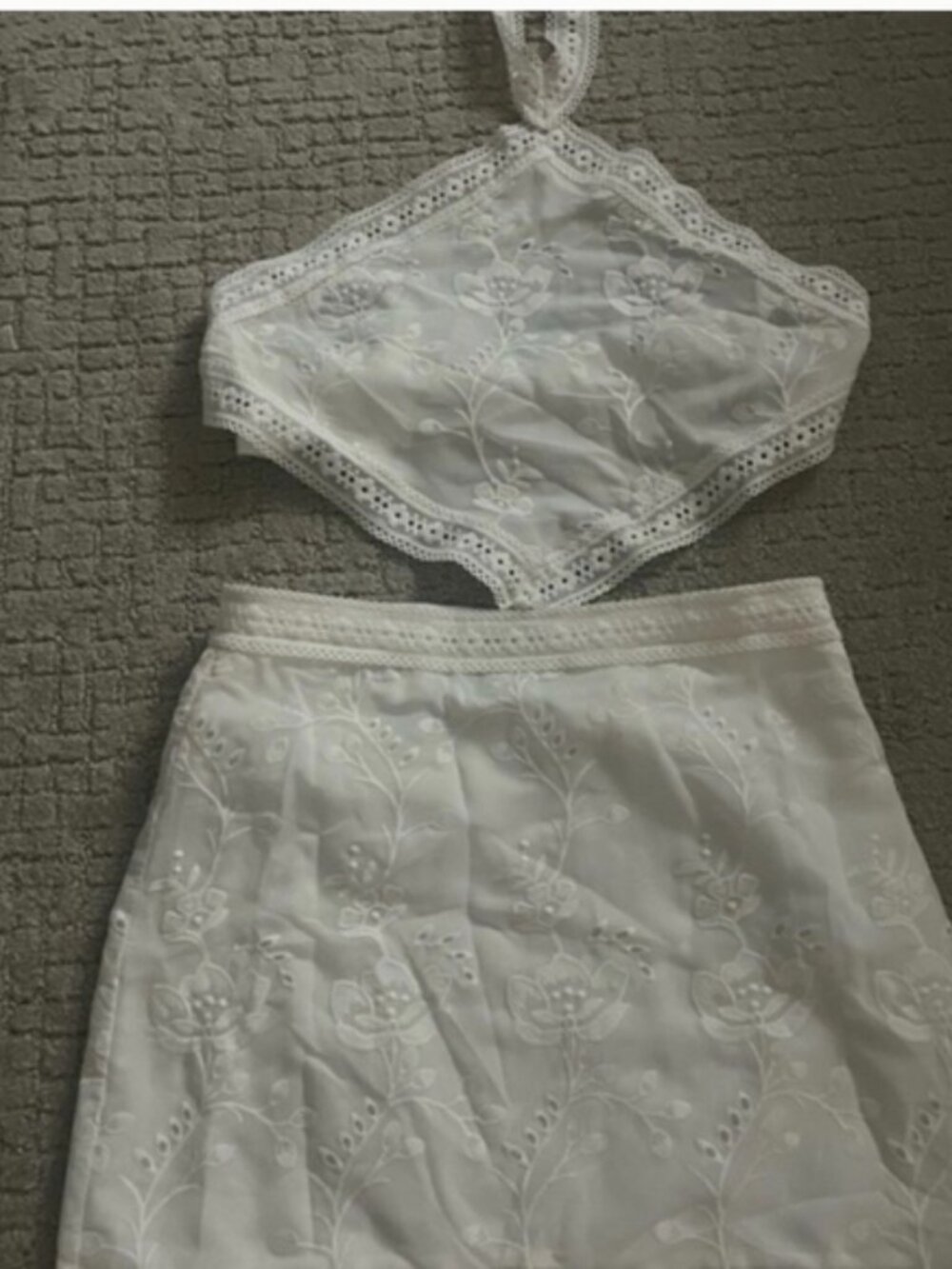 Lace White Delicate Skirt Set